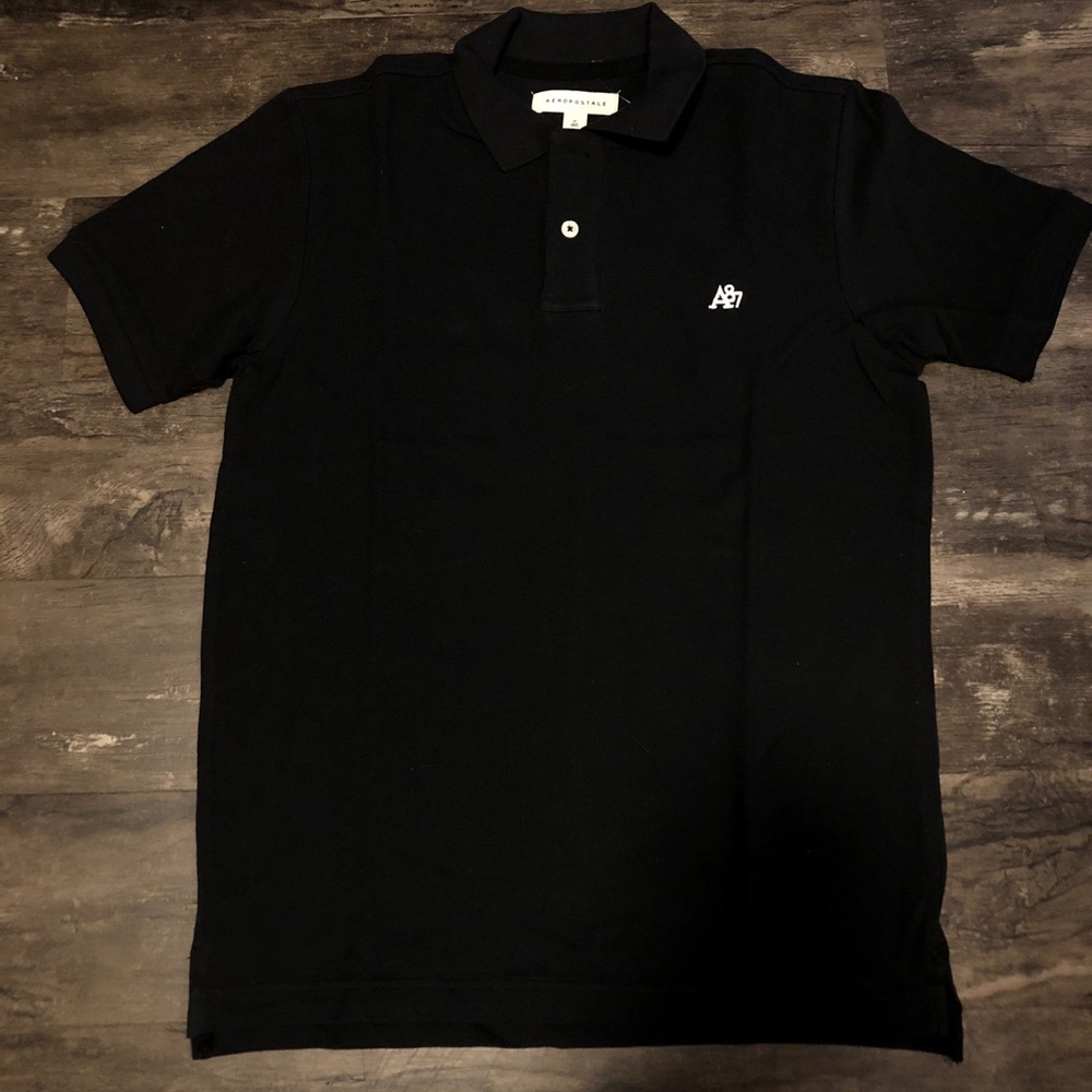 NEW Aeropostale Solid logo Piqué Polo (Medium)